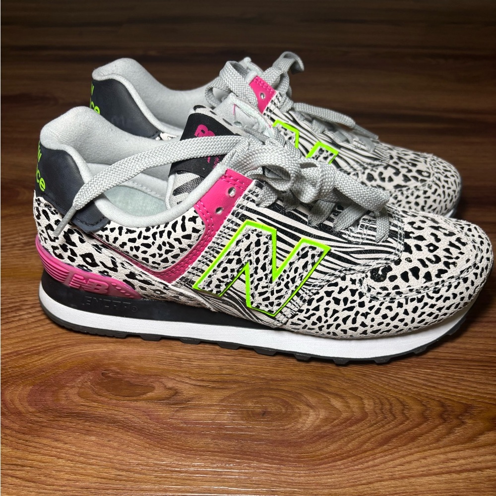 New Balance 574 Neon Animal Print
